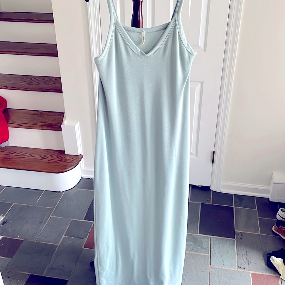 Pinkblush, mint, maxi length, tank top maternity dress, size medium